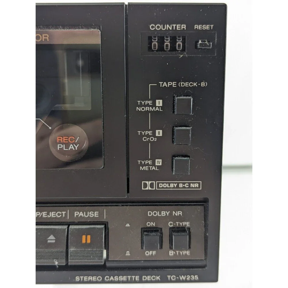 Sony TC-W235 Dual Cassette Deck Vintage '80s No Power Cord Missing Ribbon